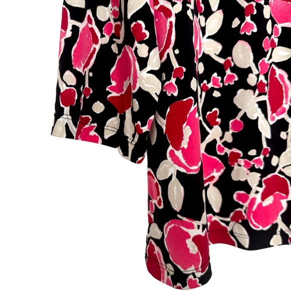 Alfani Tunic Collared Long Sleeve Black & Pink Floral  Size 2X - Picture 6 of 16